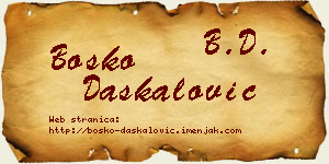 Boško Daskalović vizit kartica